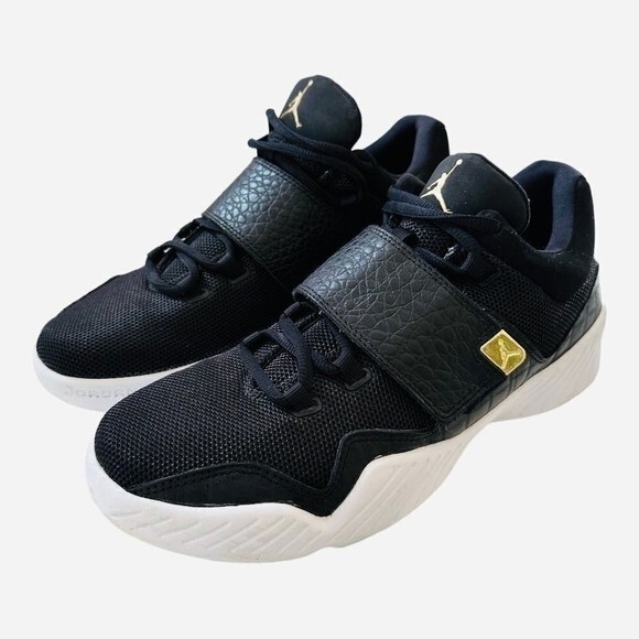Air Jordan J23 Black Metallic Gold White Leather Men’s Sneakers 8.5 main image 4